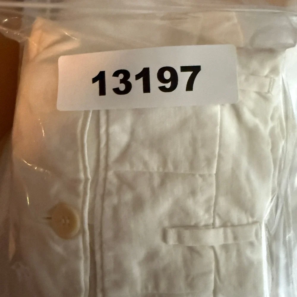 Battistoni Mens White 100% Pure Linen Pleated Trousers Made in Italy Size 32